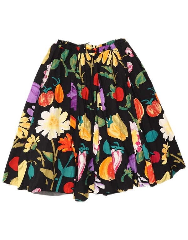 Vintage Damen ausgestellter Rock W28 Medium Mehrfarbig Floral Boho