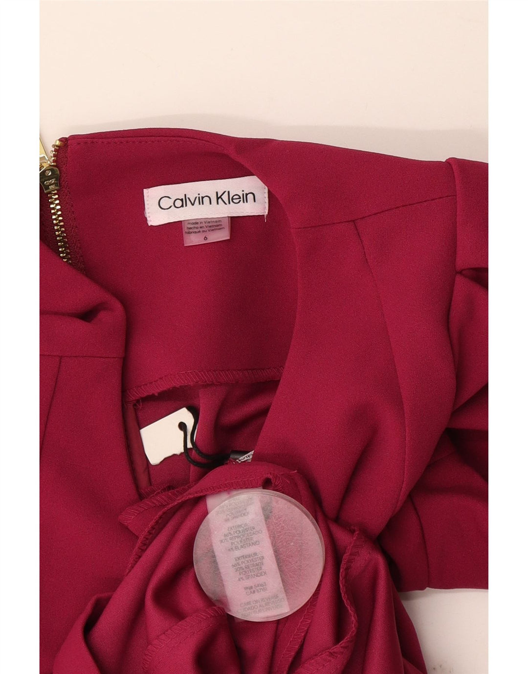 Calvin Klein Damen Etuikleid US 6 Small Rosa Polyester