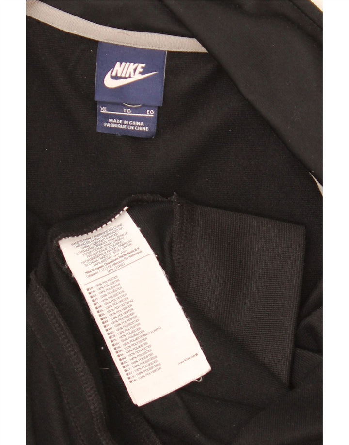 Nike Herren-Trainingsanzugoberteil, XL, schwarzes Farbblock-Polyester