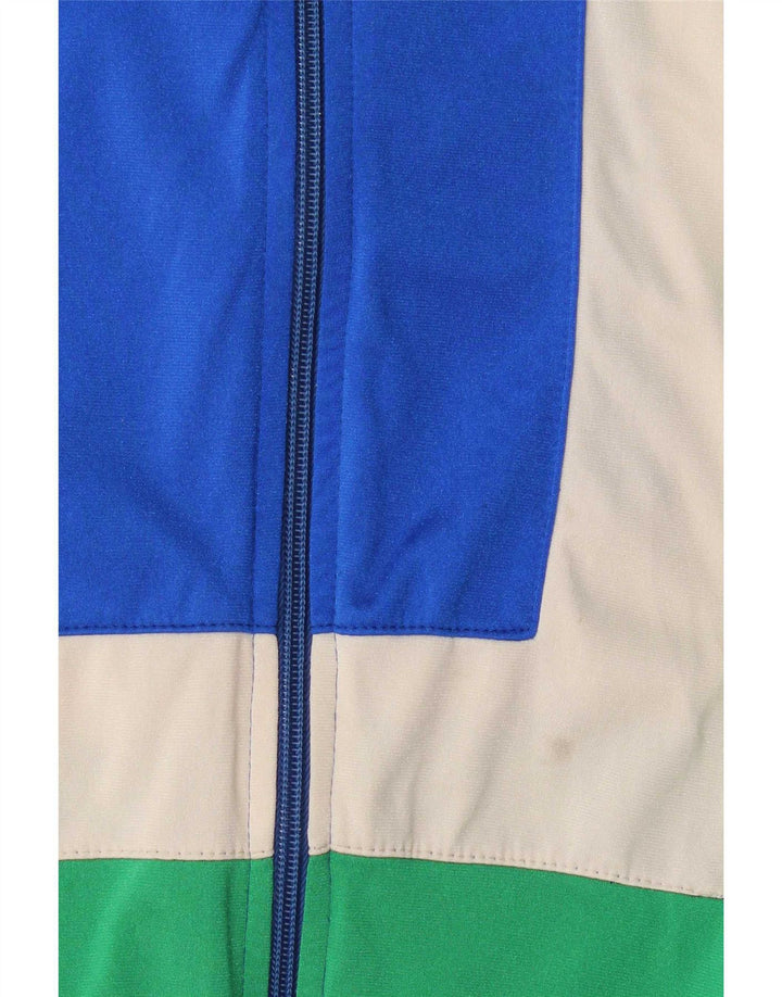 Vintage Herren-Trainingsanzug-Top-Jacke, klein, blau, Farbblock