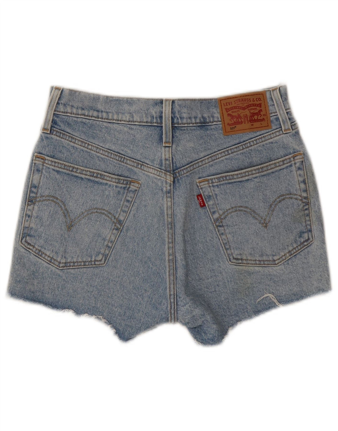 LEVI'S Womens 501 Distressed Denim Shorts W26 Small Blue Cotton