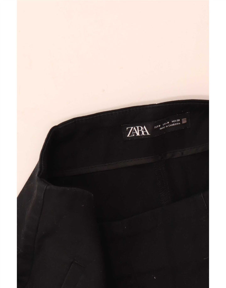 Zara Damen-Hotpants mit hoher Taille, mittelgroß, W28, Schwarz