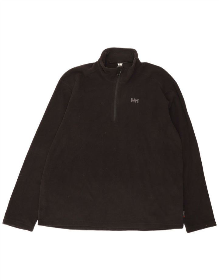 Helly Hansen Herren-Fleecepullover mit Reißverschluss am Hals, 3XL, Schwarz, Polyester