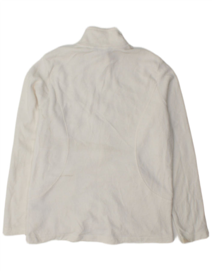 Marks & Spencer Damen Fleecejacke UK 14 Large Weiß Polyester