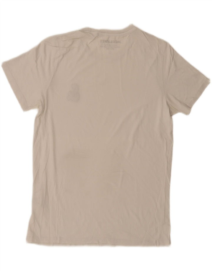 Jack & Jones Herren-T-Shirt mit Grafik, Größe L, aus weißer Baumwolle