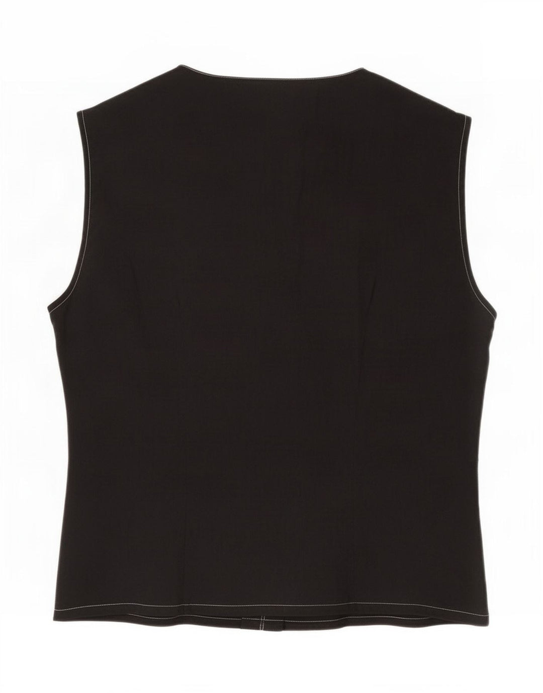 Vintage Damen Ärmellose Hemdbluse IT 42 Mittelgraue Seide