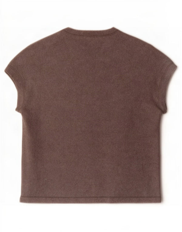 Zara Damen T-Shirt Top UK 14 Mittelgraues Acryl
