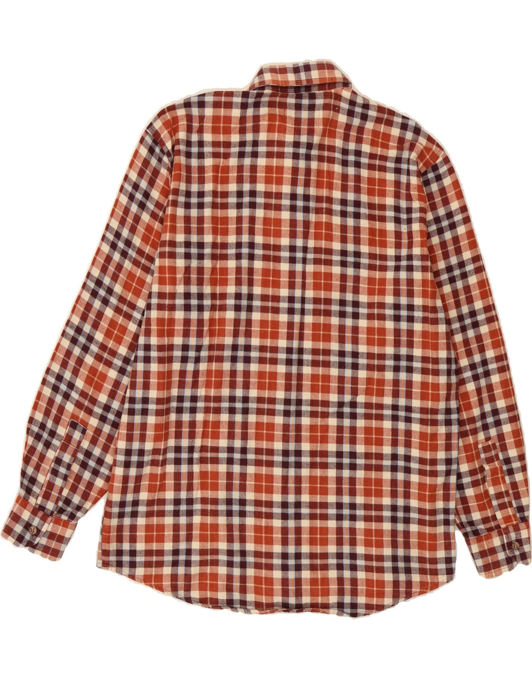EUROPEAN PROJECT Mens Flannel Shirt Medium Brown Check Cotton Vintage European Project and Second-Hand European Project from Messina Hembry 