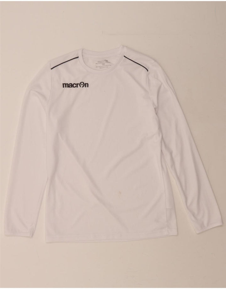 MACRON Mens Top Long Sleeve Medium White Polyester Vintage Macron and Second-Hand Macron from Messina Hembry 