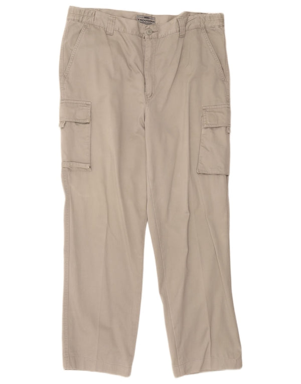 Vintage Damen Straight Cargo Hose IT 52 XL W40 L28 Graue Baumwolle