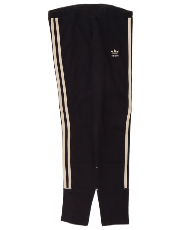 Adidas Damen Leggings UK 8 Small Marineblau Baumwolle