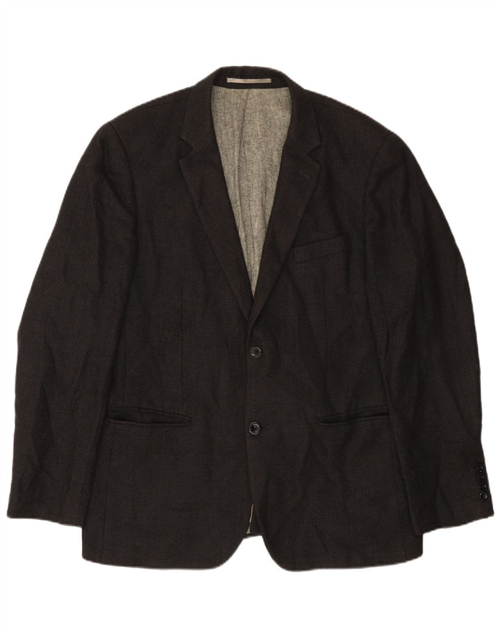 Dkny Herren-Blazer mit 2 Knöpfen, UK 38, mittelschwarze Wolle