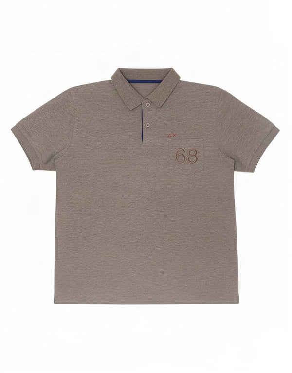 Sun68 Mens Polo Shirt XL Grey Flecked Cotton