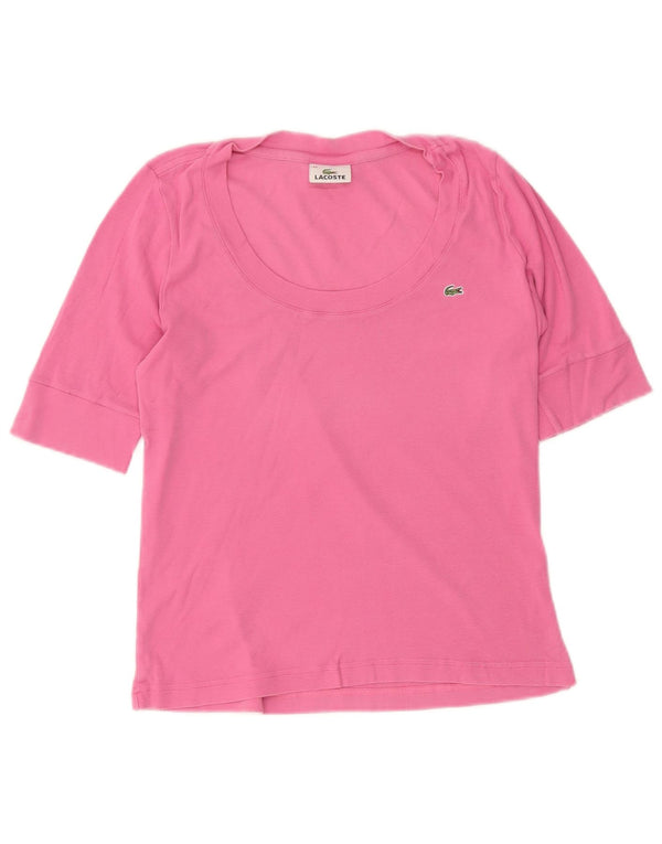 Lacoste Damen T-Shirt Top Größe 44 Große rosa Baumwolle