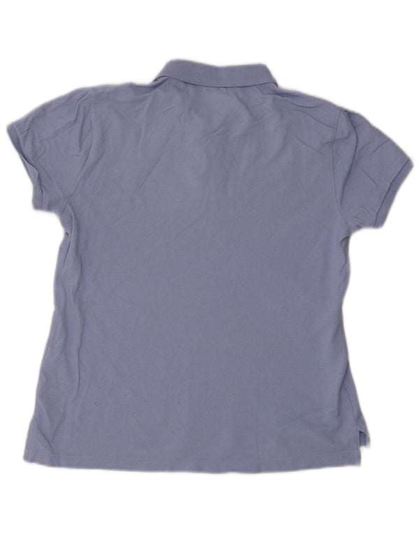 Polo Ralph Lauren Damen Skinny Poloshirt UK 16 Large Blau Baumwolle