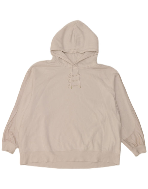 Nike Womens Graphic Oversized Hoodie Pullover UK 20 2XL Weiße Baumwolle