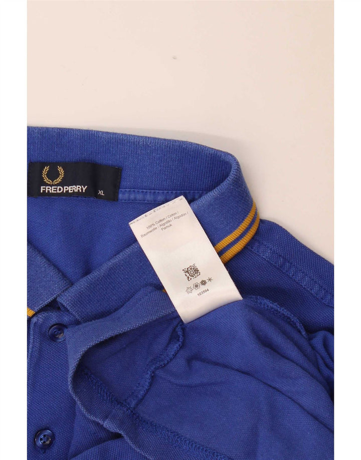 Fred Perry Herren Poloshirt XL Blaue Baumwolle