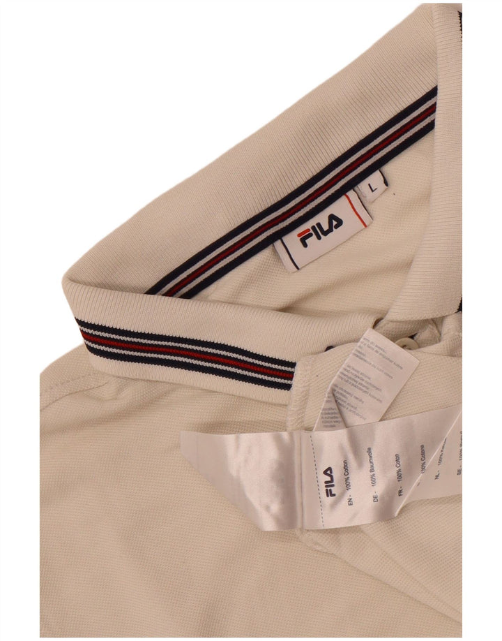Fila Herren-Poloshirt, große weiße Baumwolle