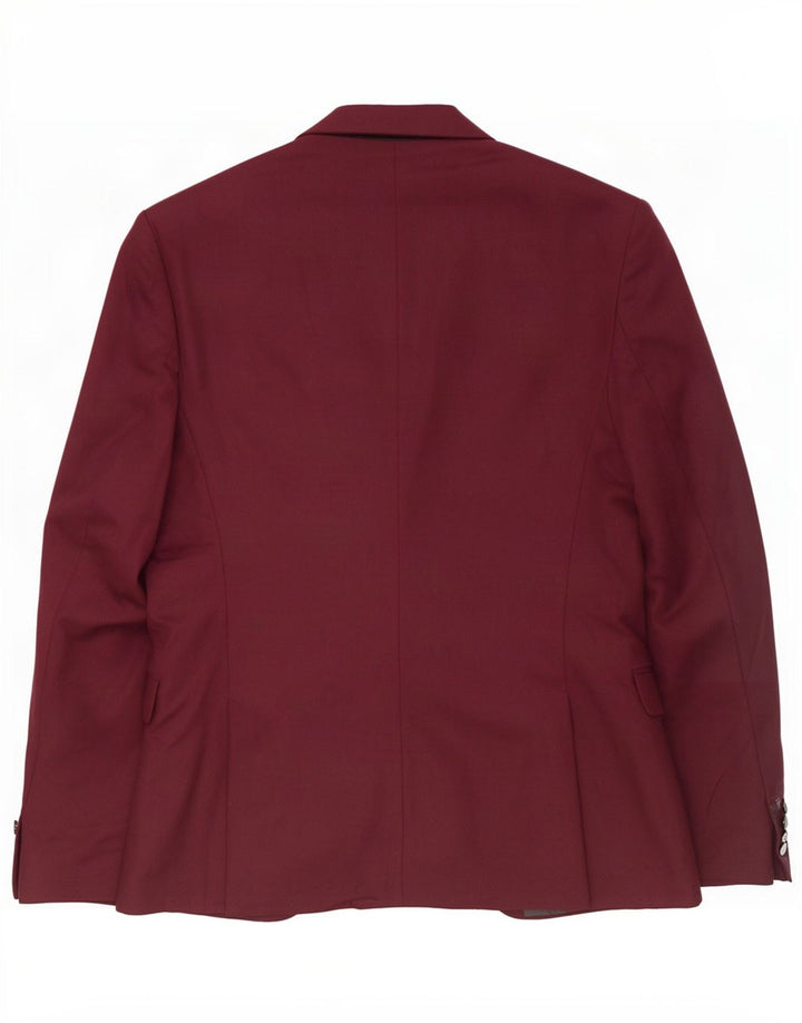 Zara Herren-Blazerjacke mit 1 Knopf, EU 48, mittleres Burgunderrot, Polyester
