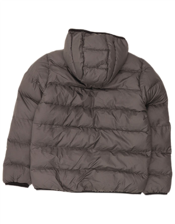 Adidas Jungen wattierte Jacke mit Kapuze, 11–12 Jahre, graues Polyester