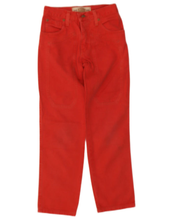Jeckerson Girls Tapered Jeans 9-10 Years W22 L24 Red Cotton