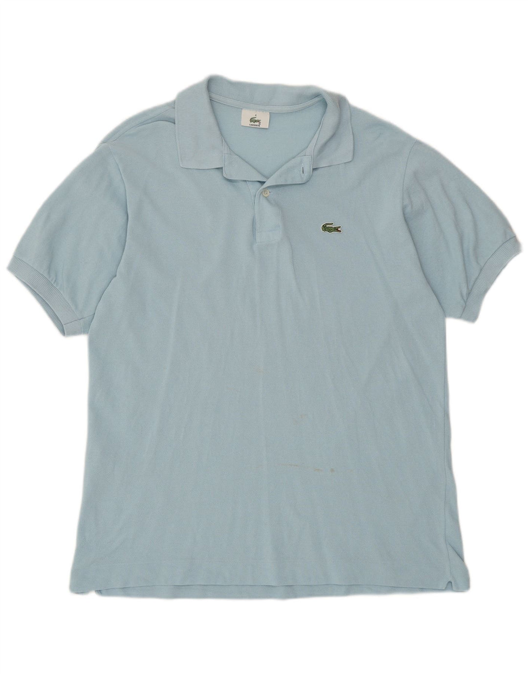 Lacoste Herren-Poloshirt, Größe 4, mittelblaue Baumwolle