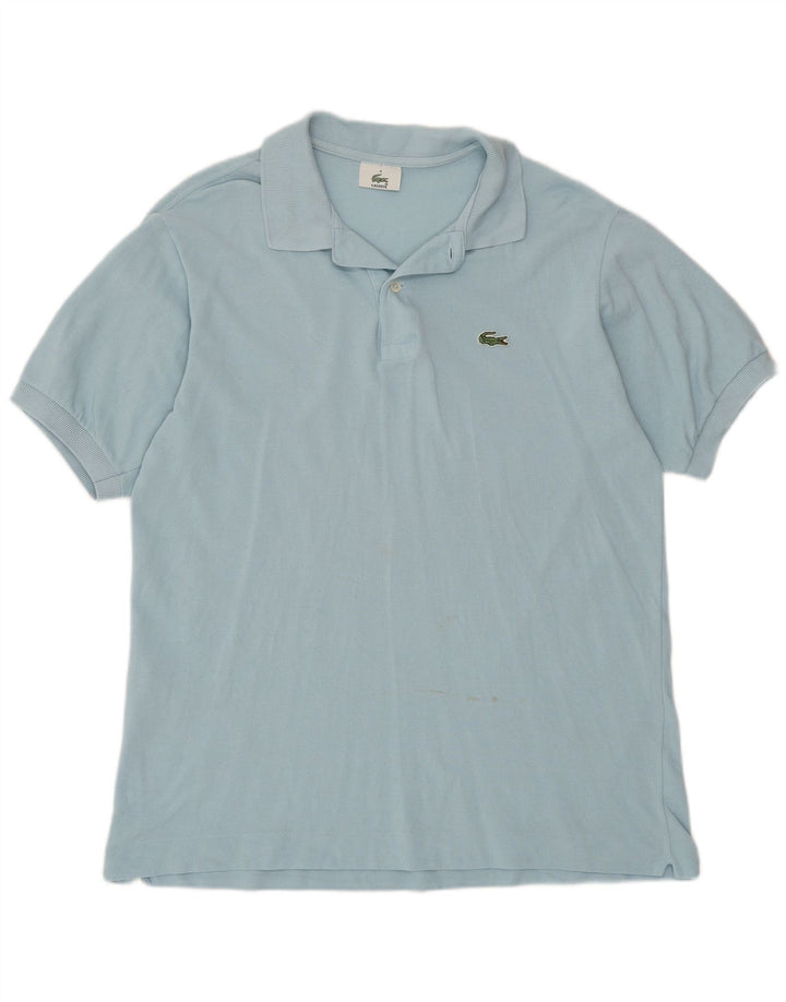 Lacoste Herren-Poloshirt, Größe 4, mittelblaue Baumwolle