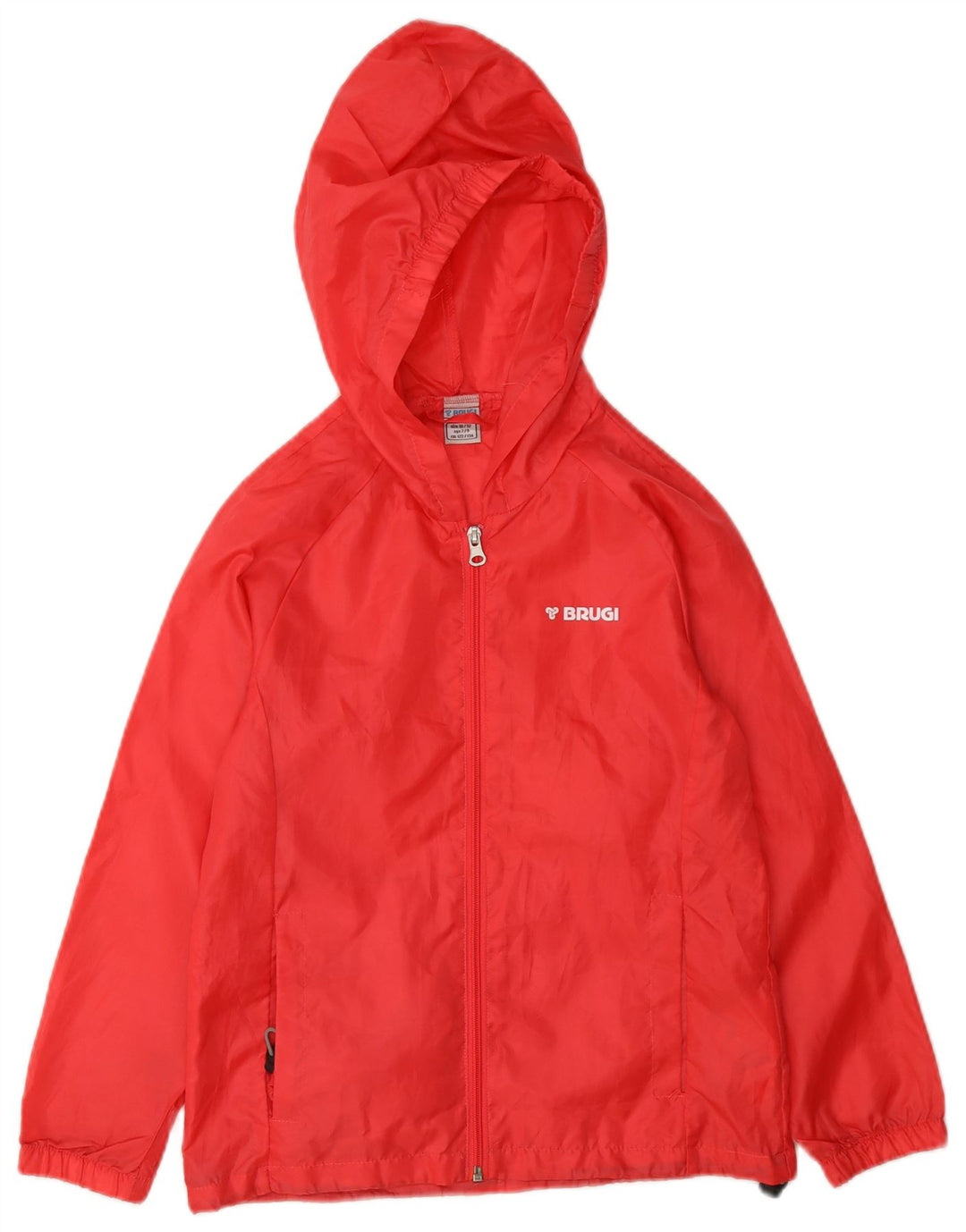 Brugi Mädchen-Regenjacke mit Kapuze, 7–8 Jahre, rosa, Polyester