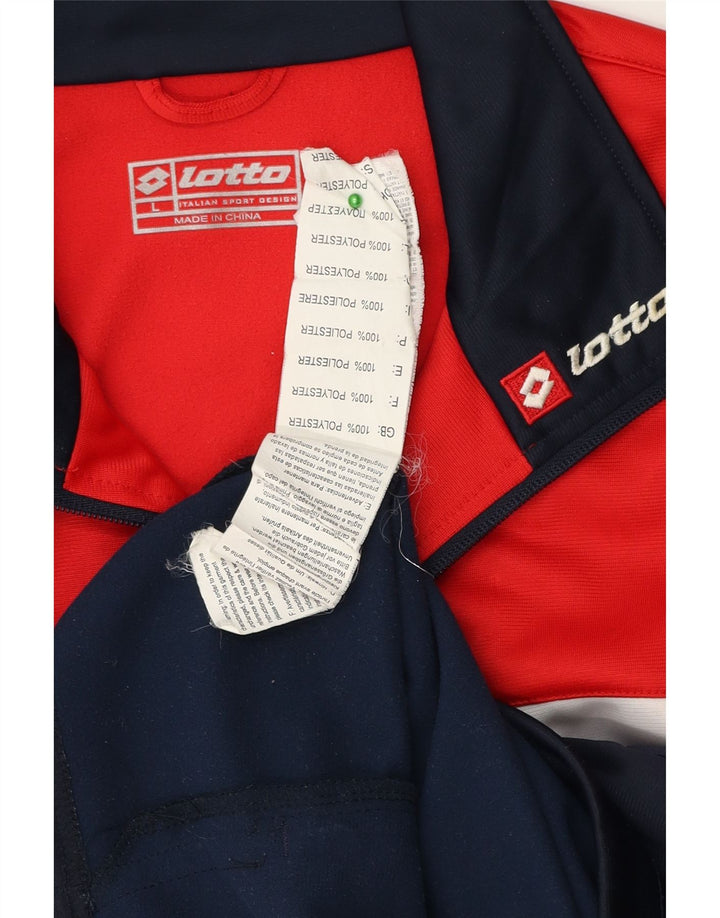 LOTTO Herren-Trainingsanzug-Oberteil, Jacke, groß, marineblau, Farbblock-Polyester