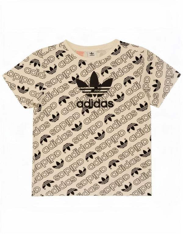 Adidas Jungen T-Shirt mit Grafik, 9–10 Jahre, weiße Baumwolle