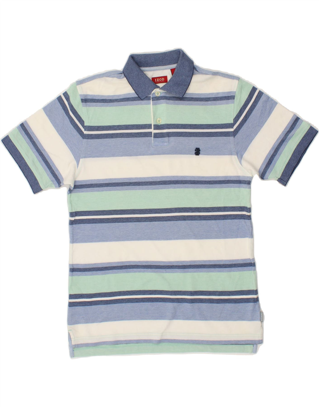 IZOD Mens Polo Shirt Small Blue Striped Cotton Vintage Izod and Second-Hand Izod from Messina Hembry 
