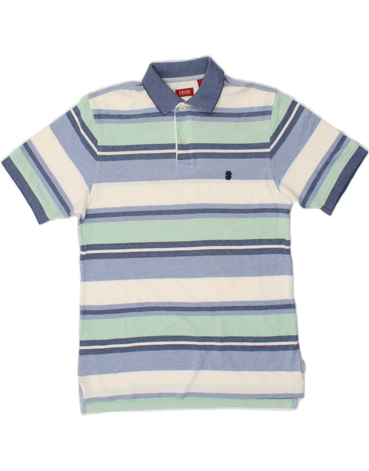 IZOD Mens Polo Shirt Small Blue Striped Cotton Vintage Izod and Second-Hand Izod from Messina Hembry 