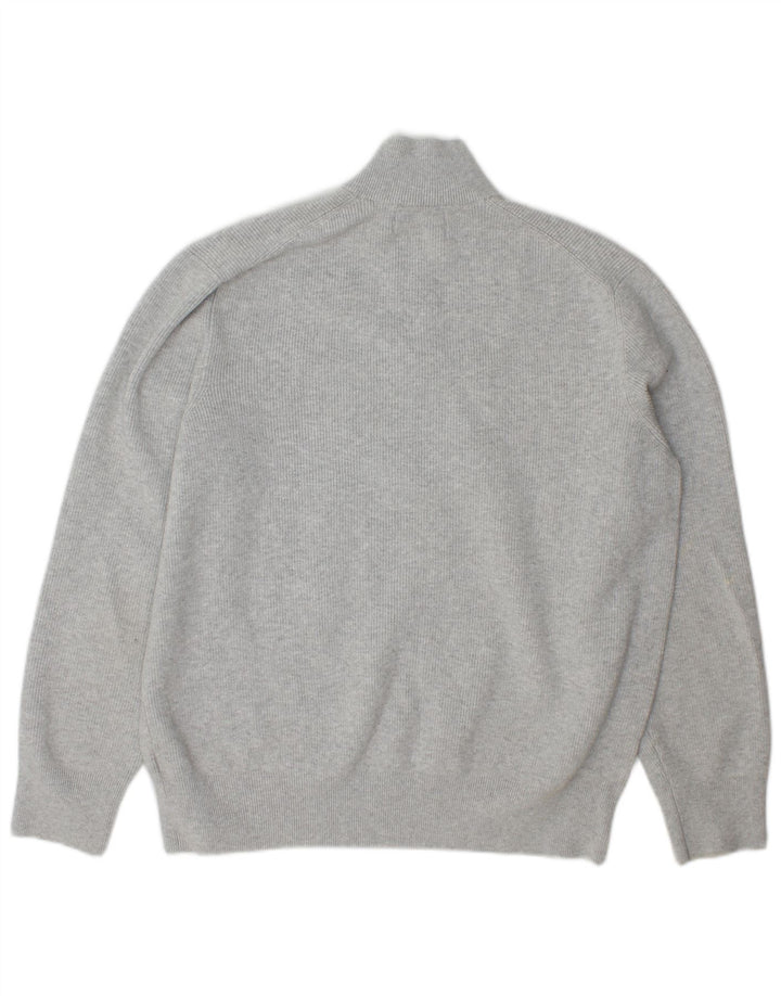 Marks & Spencer Herren-Pullover mit Reißverschluss am Hals, XL, grau, Polyester