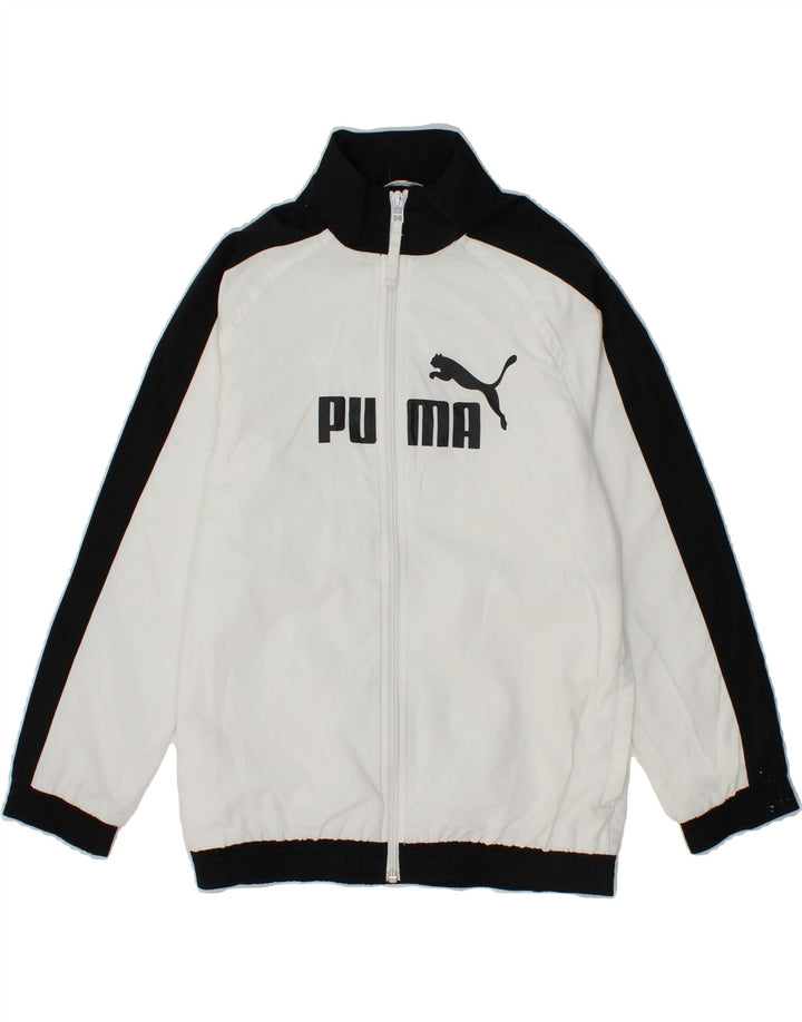 PUMA Boys Graphic Bomber Jacket 9-10 Years Medium  White Colourblock Vintage Puma and Second-Hand Puma from Messina Hembry 