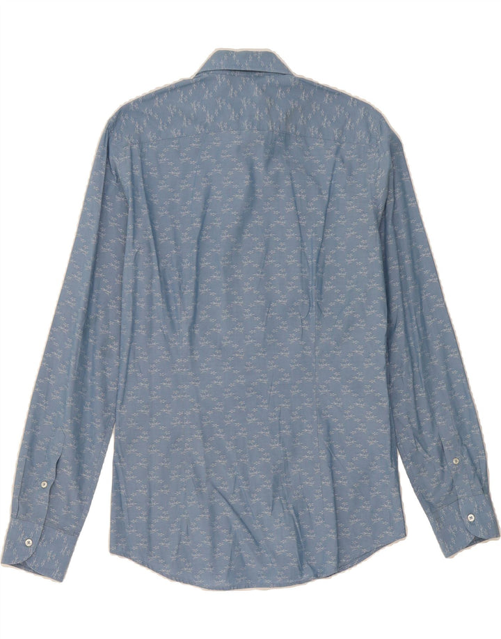 BENETTON Mens Shirt Small Blue Floral Cotton Vintage Benetton and Second-Hand Benetton from Messina Hembry 
