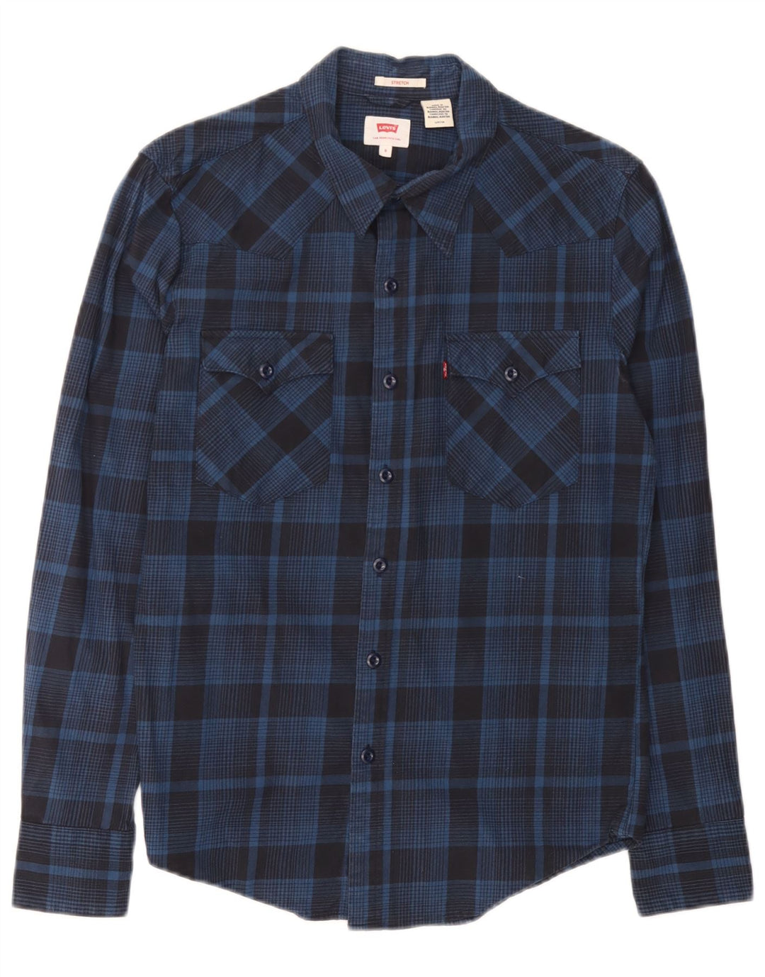 Levi's Herren-Hemd, klein, marineblau, kariert, Baumwolle