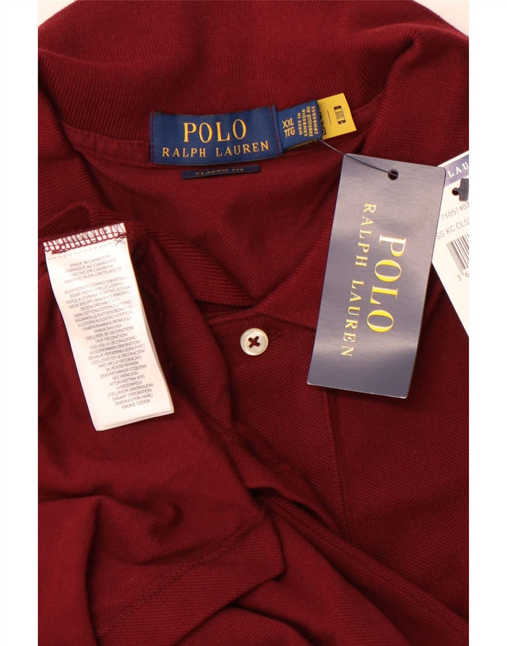 POLO RALPH LAUREN Herren-Poloshirt mit klassischer Passform, 2XL, Burgunderrot, Baumwolle