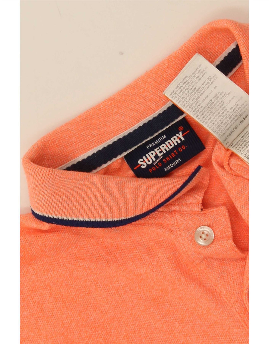 Superdry Herren-Poloshirt aus mittelorange gefleckter Baumwolle