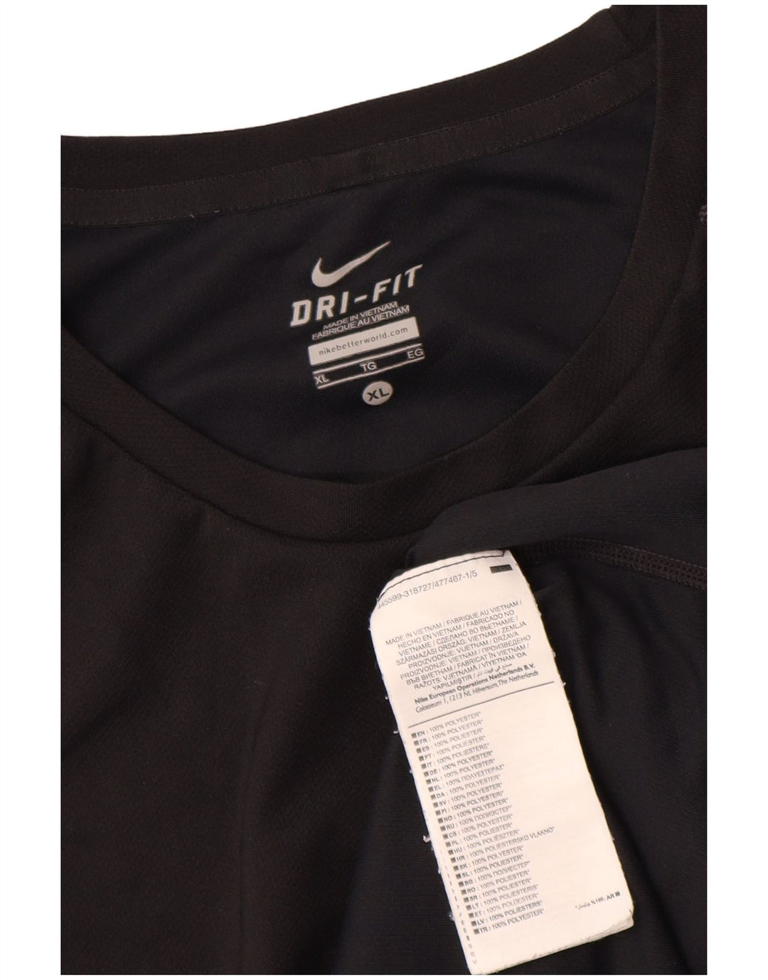 Nike Herren Dri Fit T-Shirt Top XL Schwarz Polyester