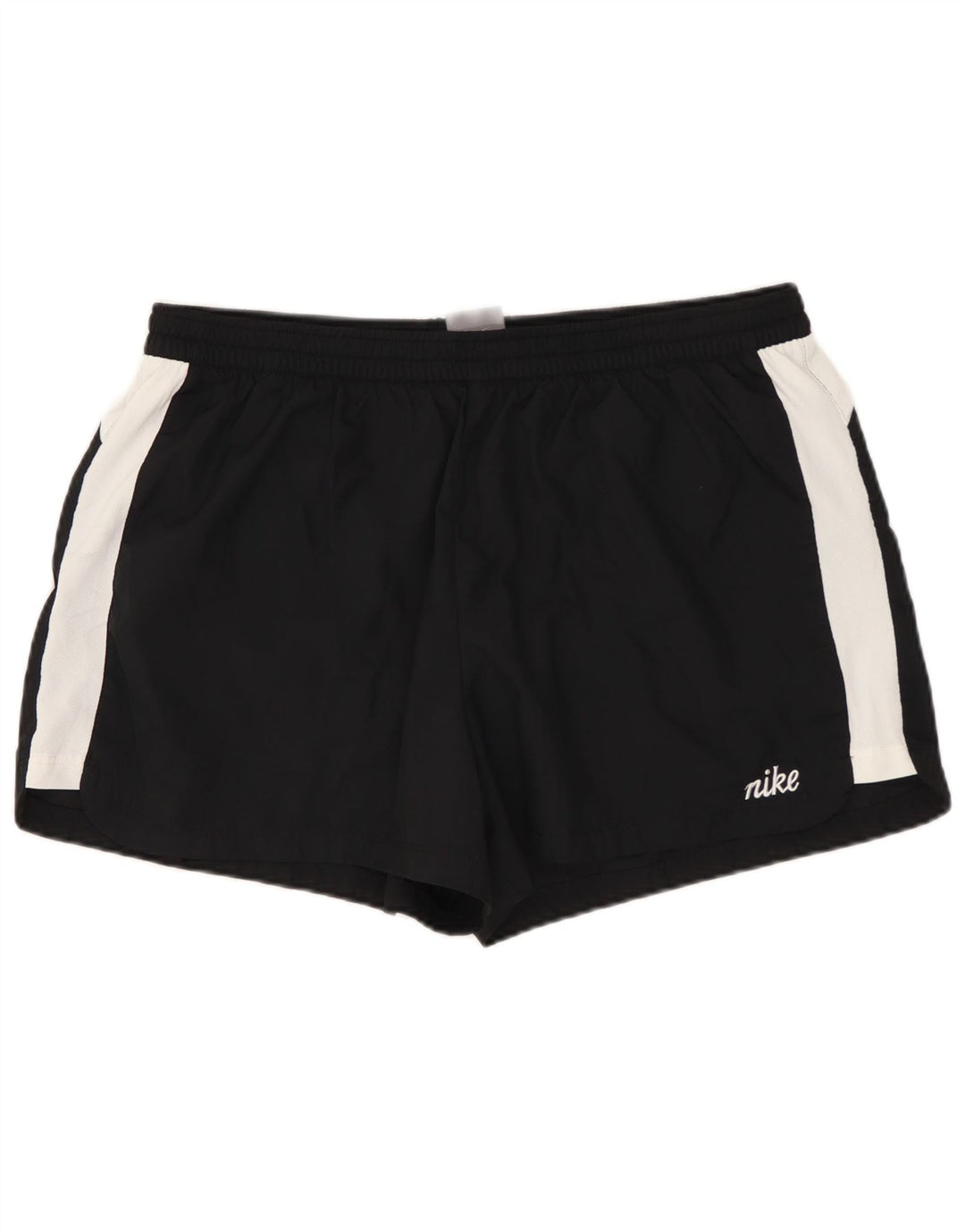 NIKE Damen Sportshorts US 12/14 Large Schwarz Colourblock Polyester