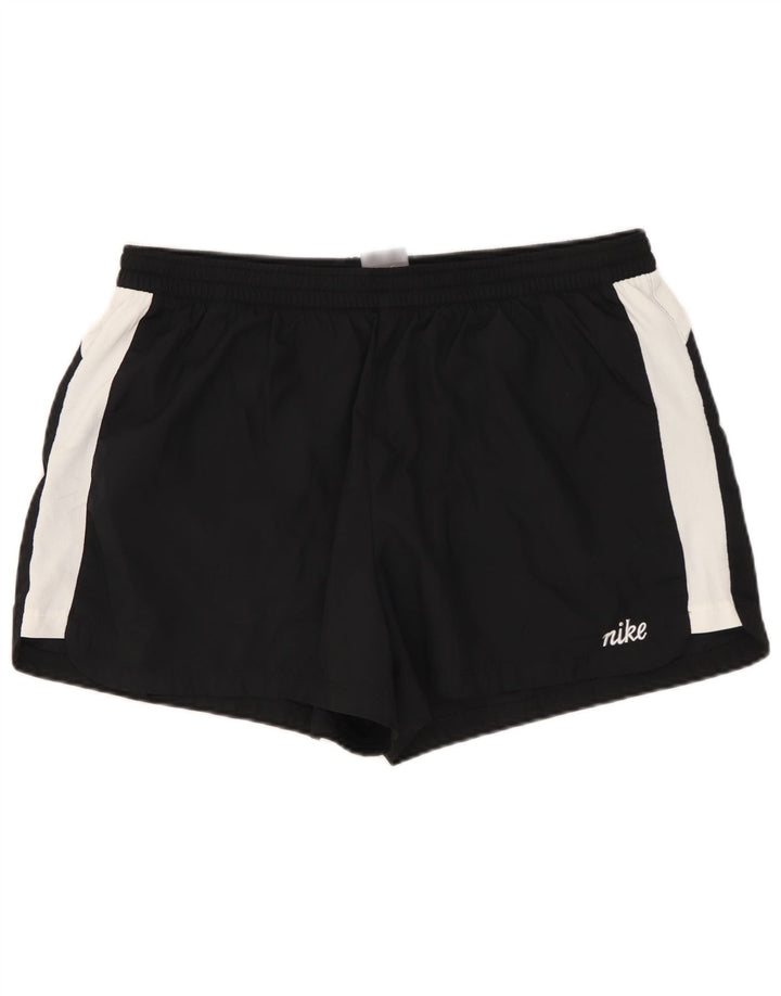 NIKE Damen Sportshorts US 12/14 Large Schwarz Colourblock Polyester