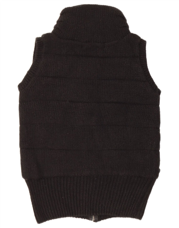 Zara Damen Strickweste UK 14 Medium Schwarz Acryl