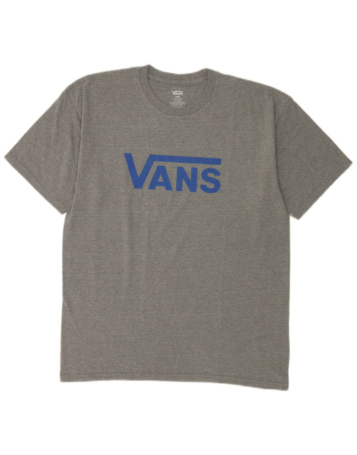 Vans Herren-T-Shirt mit Grafik, groß, grau gesprenkelte Baumwolle