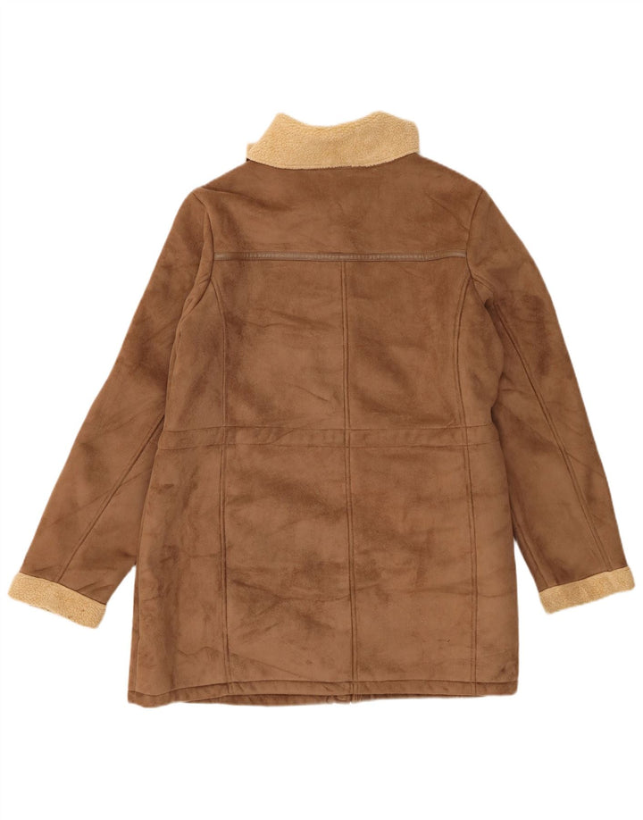 Marks & Spencer Damen Sherpa-Jacke UK 16 Large Braun Polyester