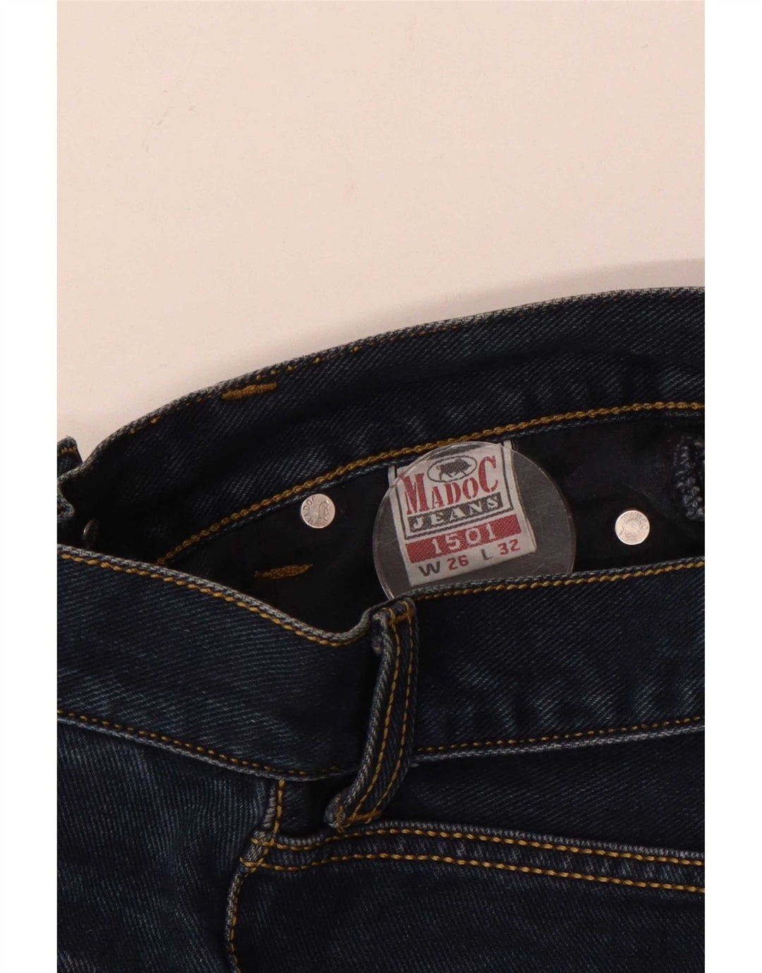 Vintage Damen Bootcut Jeans W26 L29 Marineblaue Baumwolle