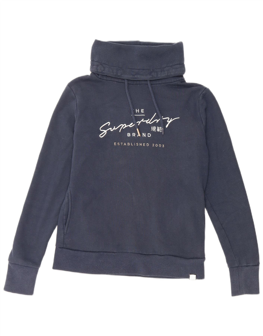 SUPERDRY Übergroßer Grafik-Sweatshirtpullover für Damen, Gr. 10, Marineblau