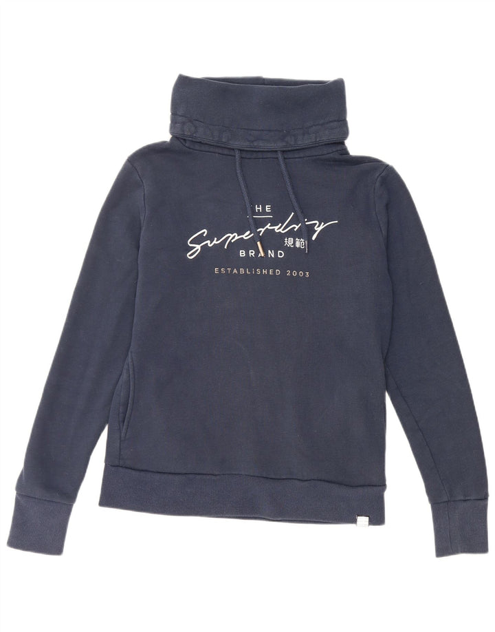 SUPERDRY Übergroßer Grafik-Sweatshirtpullover für Damen, Gr. 10, Marineblau