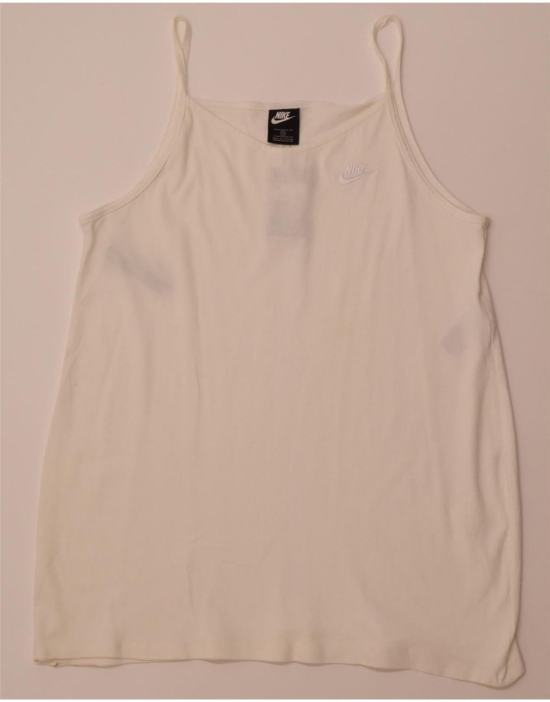 NIKE Damen Cami Top UK 18 XL Off White Baumwolle