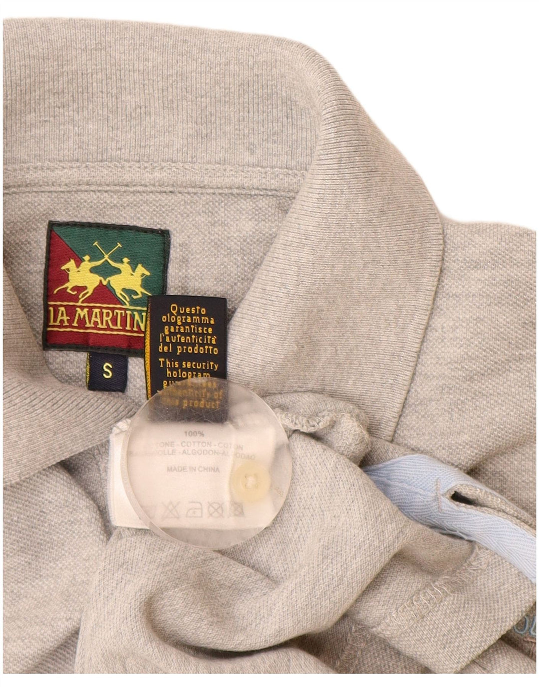La Martina Herren-Poloshirt, kleine graue Baumwolle