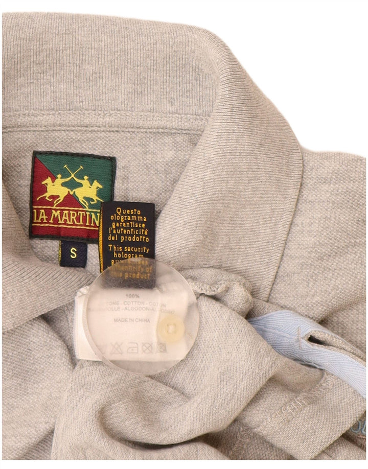 La Martina Herren-Poloshirt, kleine graue Baumwolle